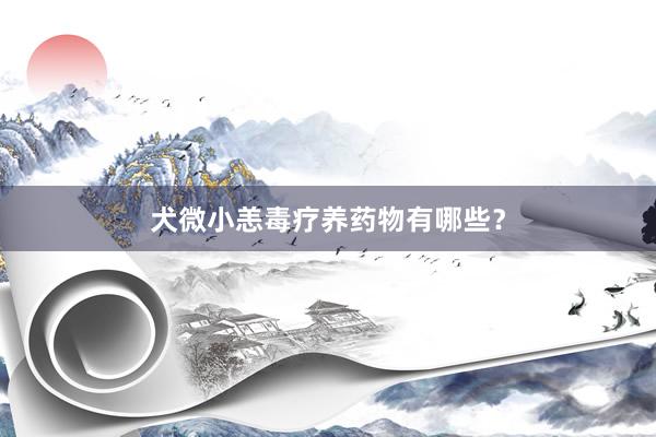 犬微小恙毒疗养药物有哪些？
